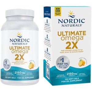 Ultimate Omega 2X – 2,150 MG Total Omega-3s – Lemon (120 Softgels)